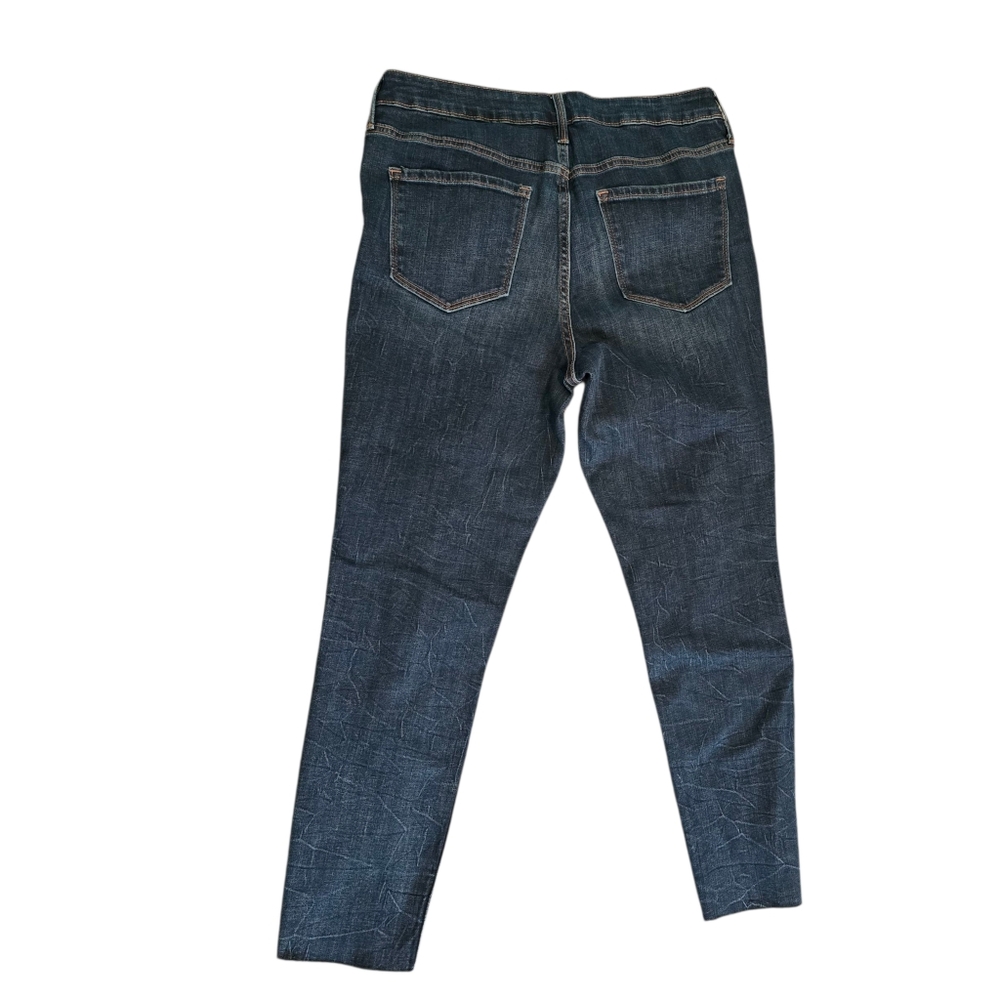 Old Navy Size 12 Rockstar Super Skinny Mid-Rise Distressed Blue Denim Jeans - Picture 4 of 8